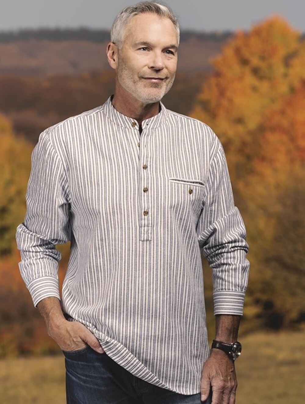 Stauer Grandfather Shirt Pin Stripe Shirt Sz Xl